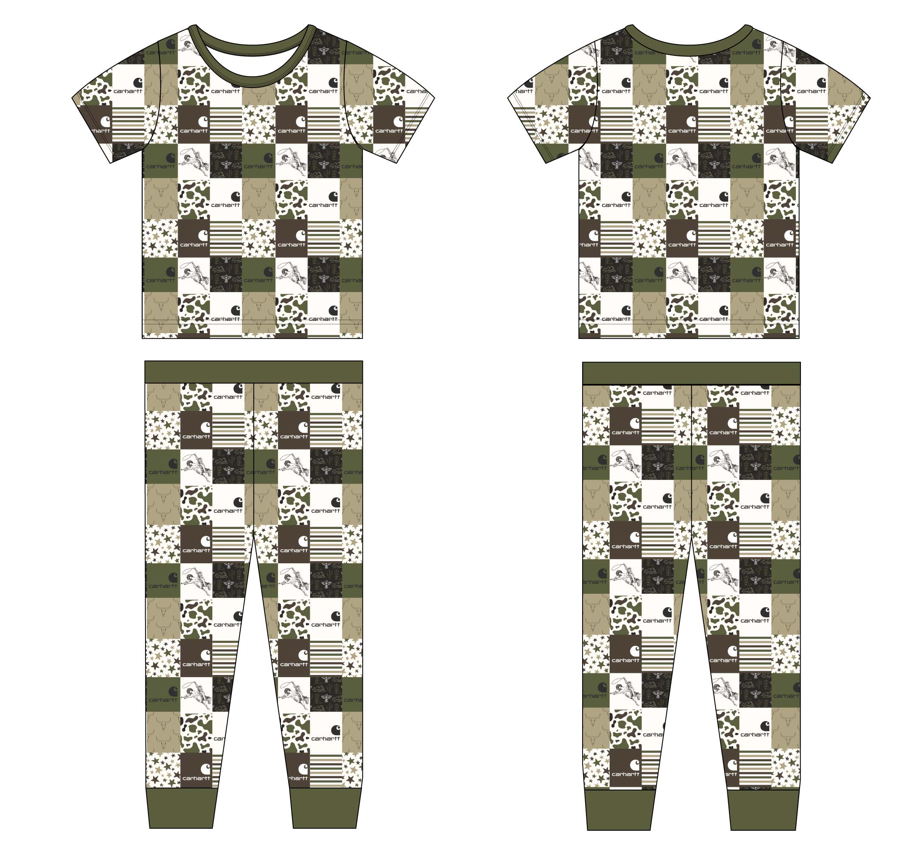 Western Hartt 2 Piece Short Sleeve and Pants Pajamas