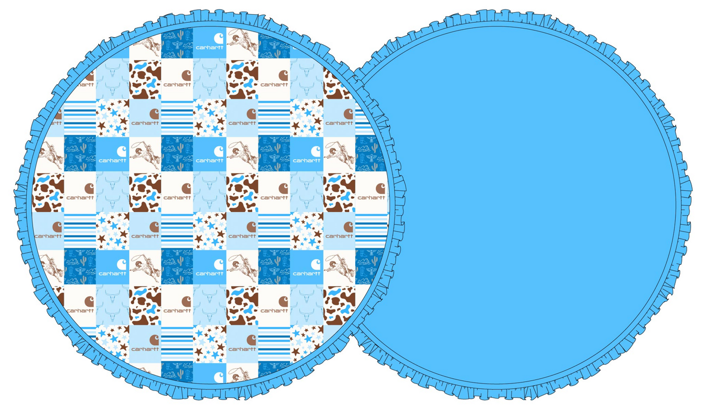 Western Hartt Blue Bamboo Ruffle Playmat