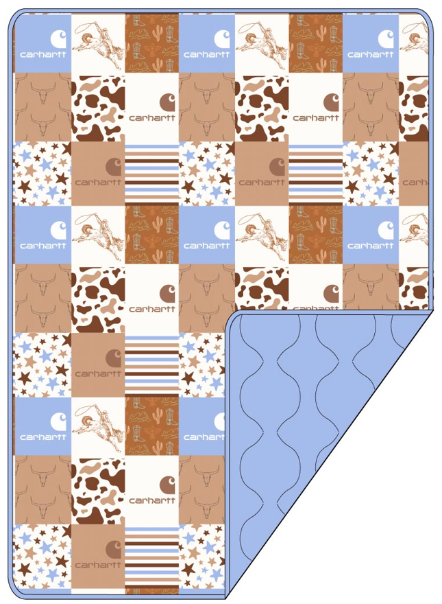 Western Hartt Dark Blue Quilted Blanket