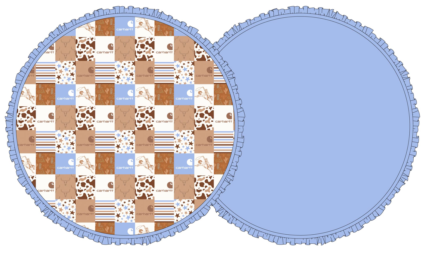 Western Hartt Dark Blue Bamboo Ruffle Playmat