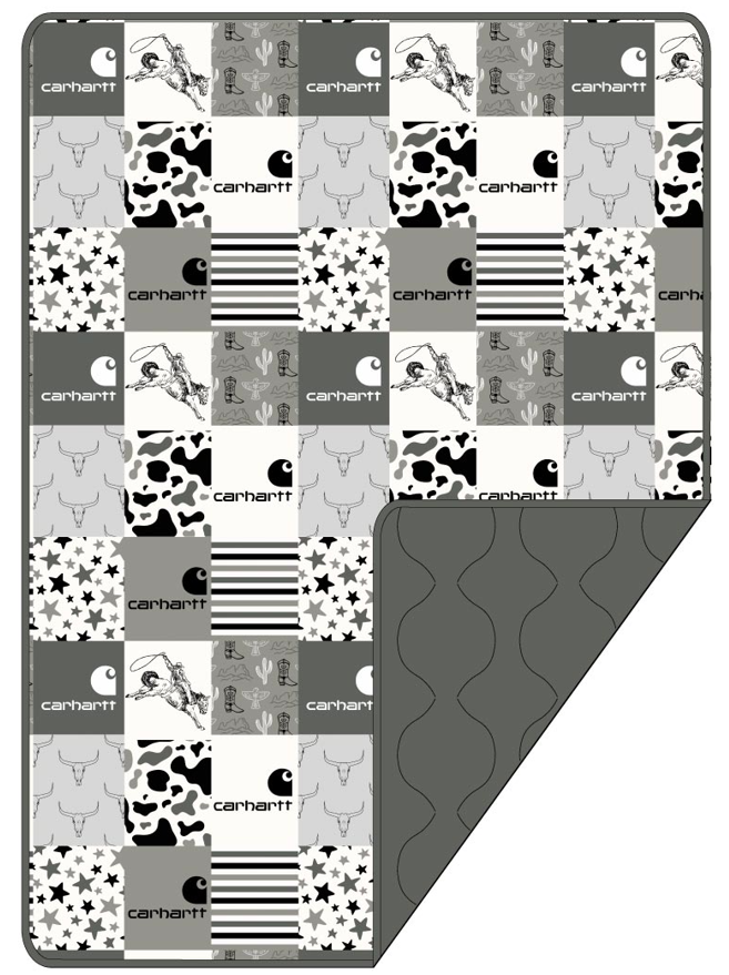 Western Hartt Grey Quilted Blanket