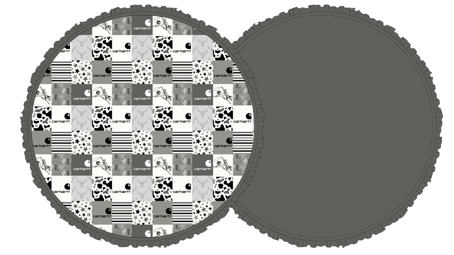 Western Hartt Grey Bamboo Ruffle Playmat