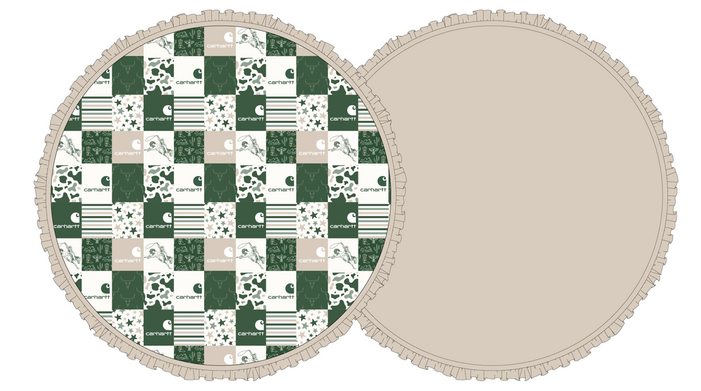 Western Hartt Khaki Bamboo Ruffle Playmat