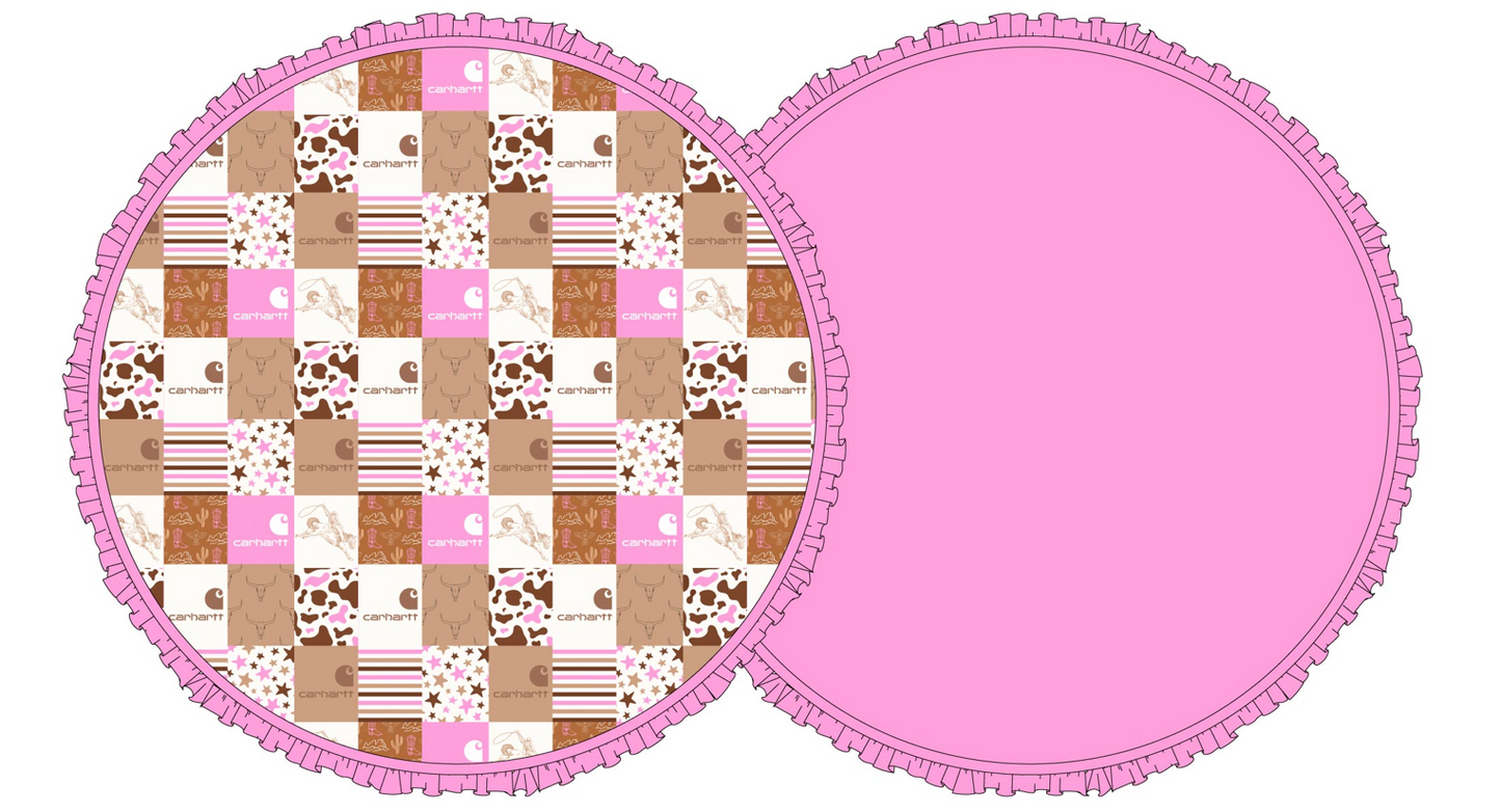 Western Hartt Pink Bamboo Ruffle Playmat