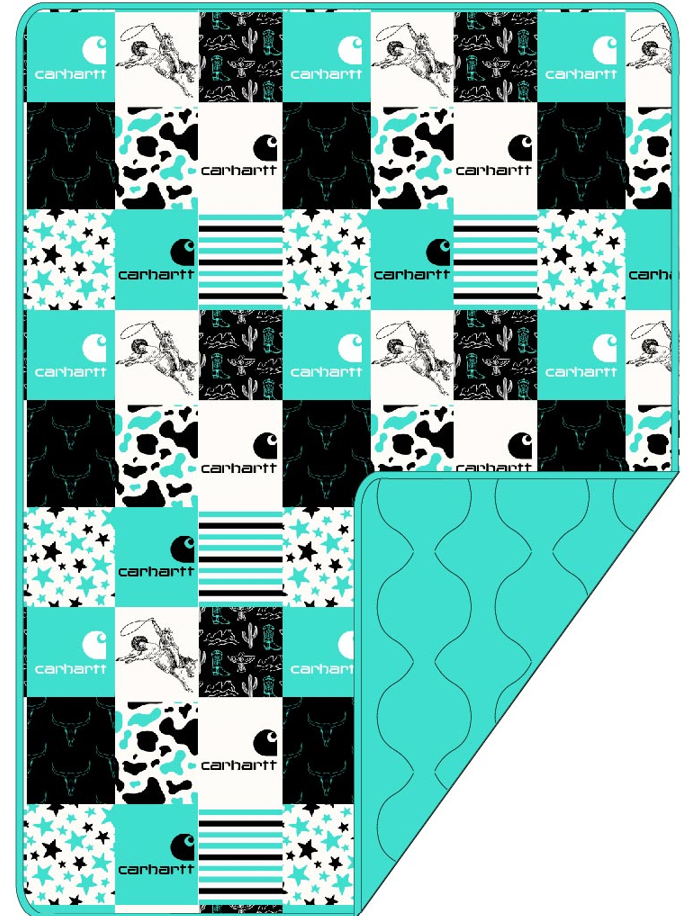 Western Hartt Teal Quilted Blanket