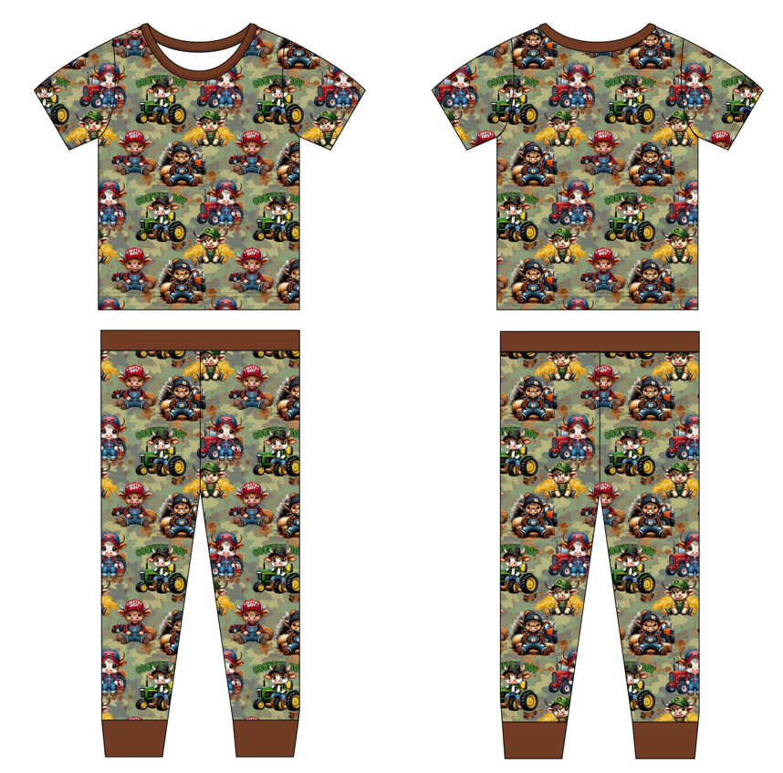 Country Boy 2 Piece Short Sleeve and Pants Pajamas