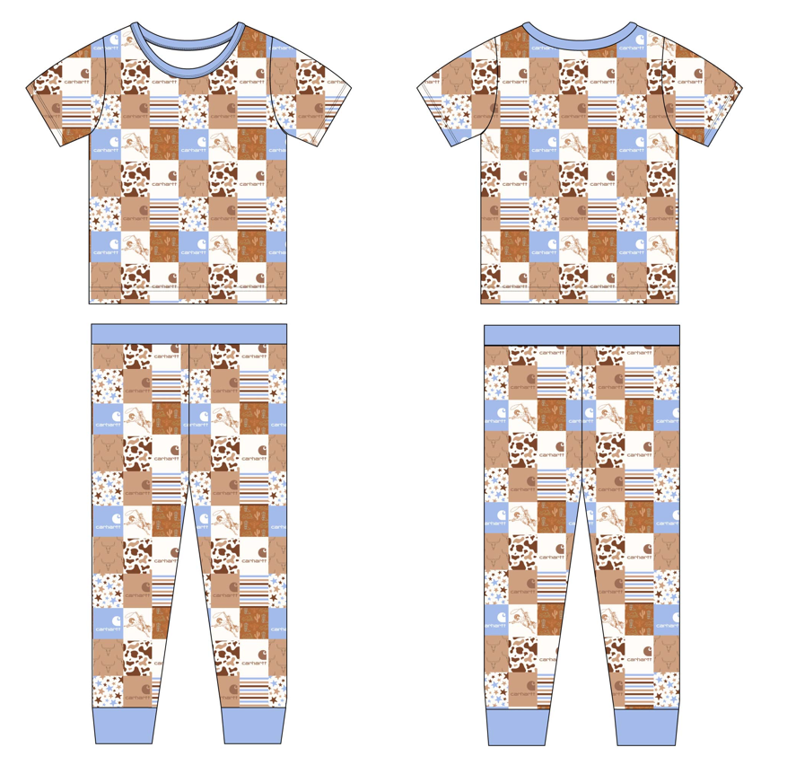 Western Hartt 2 Piece Short Sleeve and Pants Pajamas
