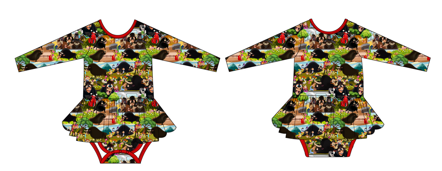 Flower Bull Long Sleeve Bodysuit Twirl (Daywear)