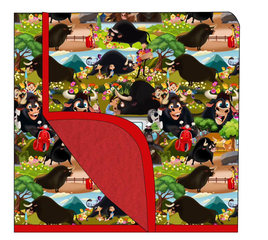 Flower Bull Plush Blanket