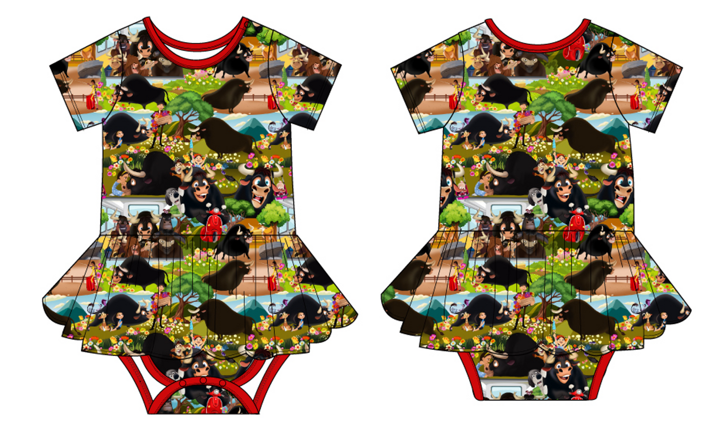 Flower Bull Short Sleeve Bodysuit Twirl (Daywear)