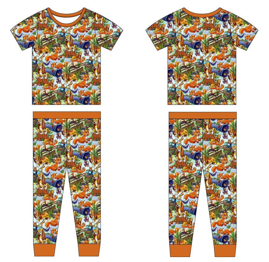 Playful Pals 2 Piece Short Sleeve and Pants Pajamas