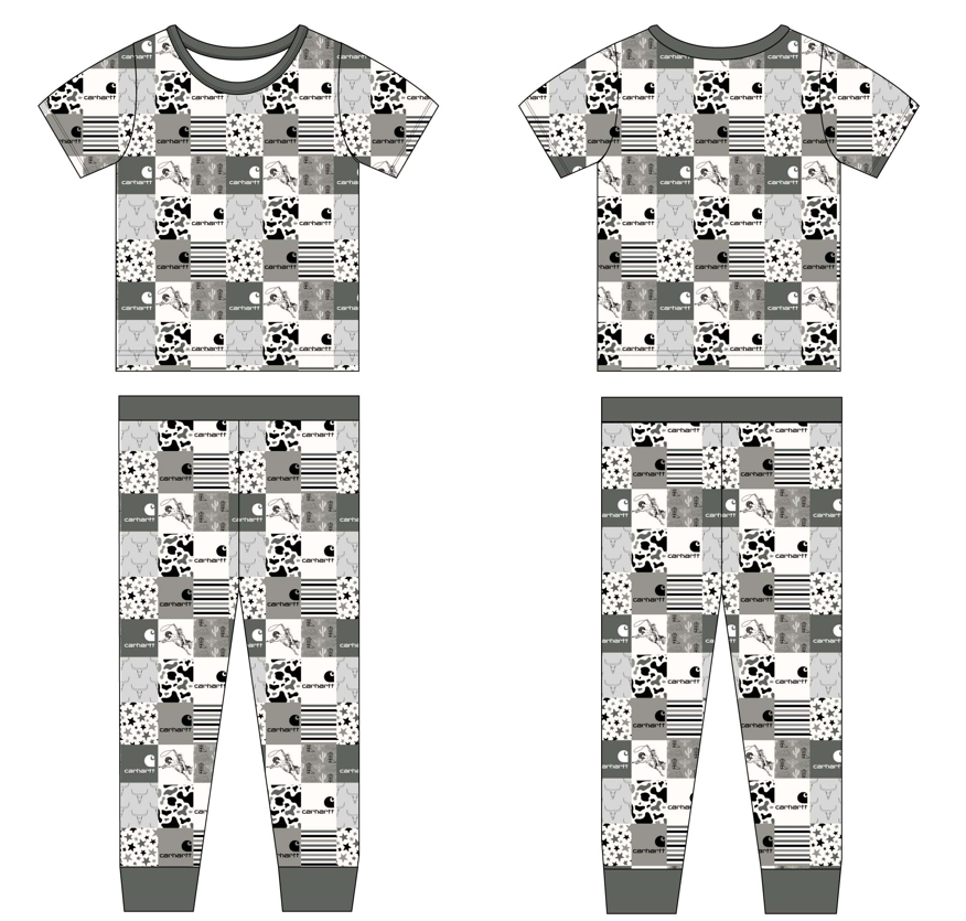 Western Hartt 2 Piece Short Sleeve and Pants Pajamas