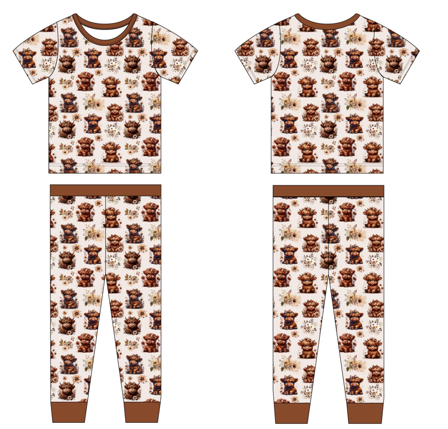 Highland Florals 2 Piece Short Sleeve and Pants Pajamas