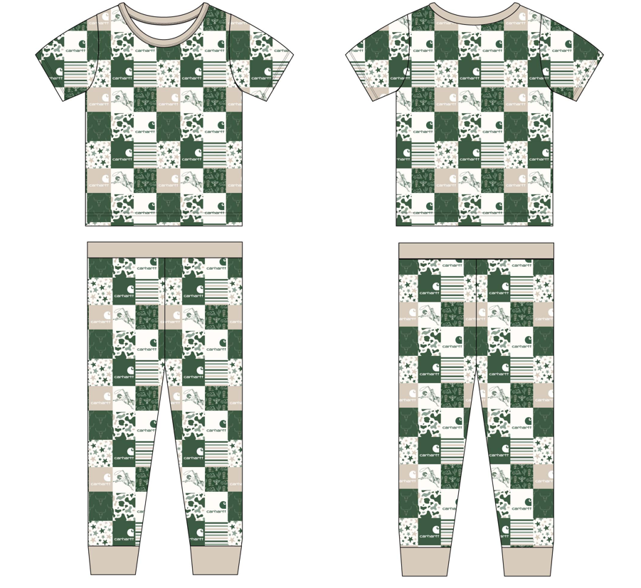 Western Hartt 2 Piece Short Sleeve and Pants Pajamas