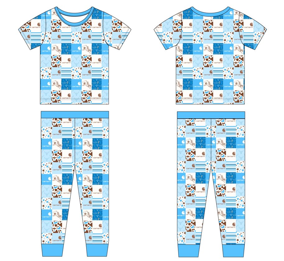 Western Hartt 2 Piece Short Sleeve and Pants Pajamas