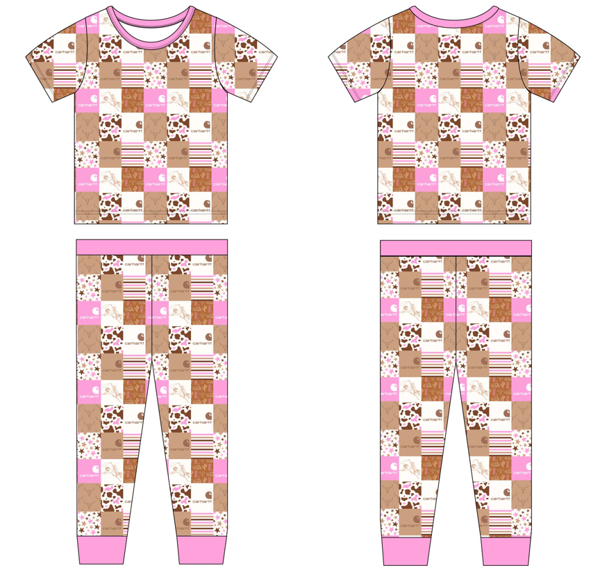 Western Hartt 2 Piece Short Sleeve and Pants Pajamas