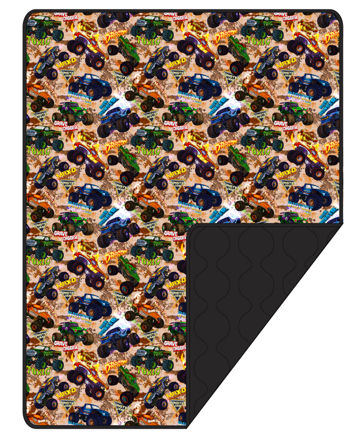 Monster Trucks - Old School - Quilted Blanket
