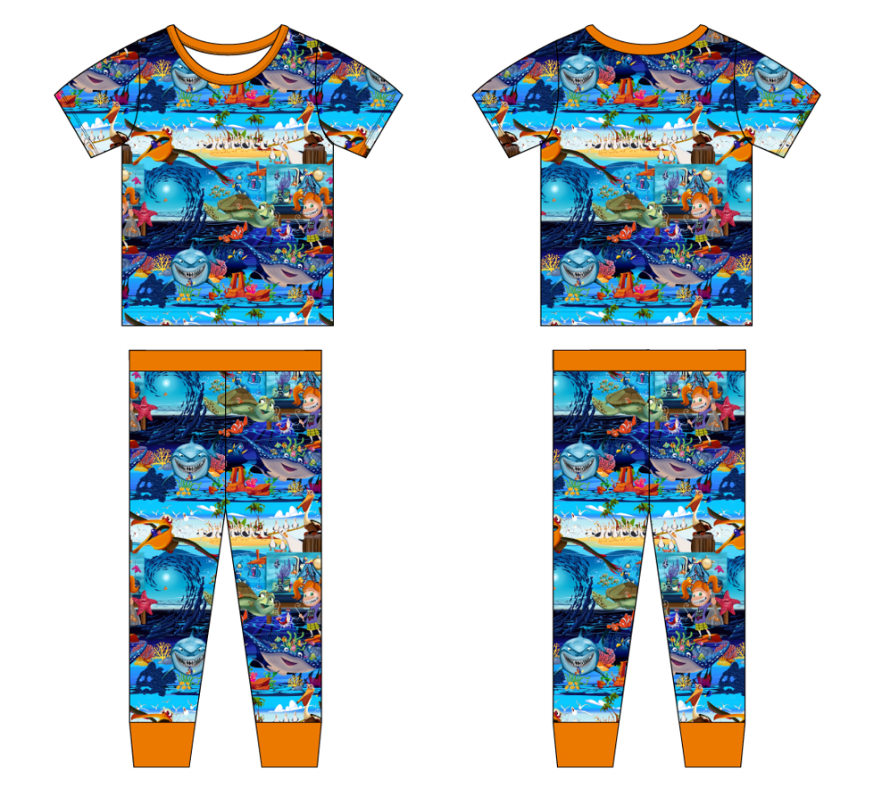 Just Keep Swimming 2 Piece Short Sleeve and Pants Pajamas