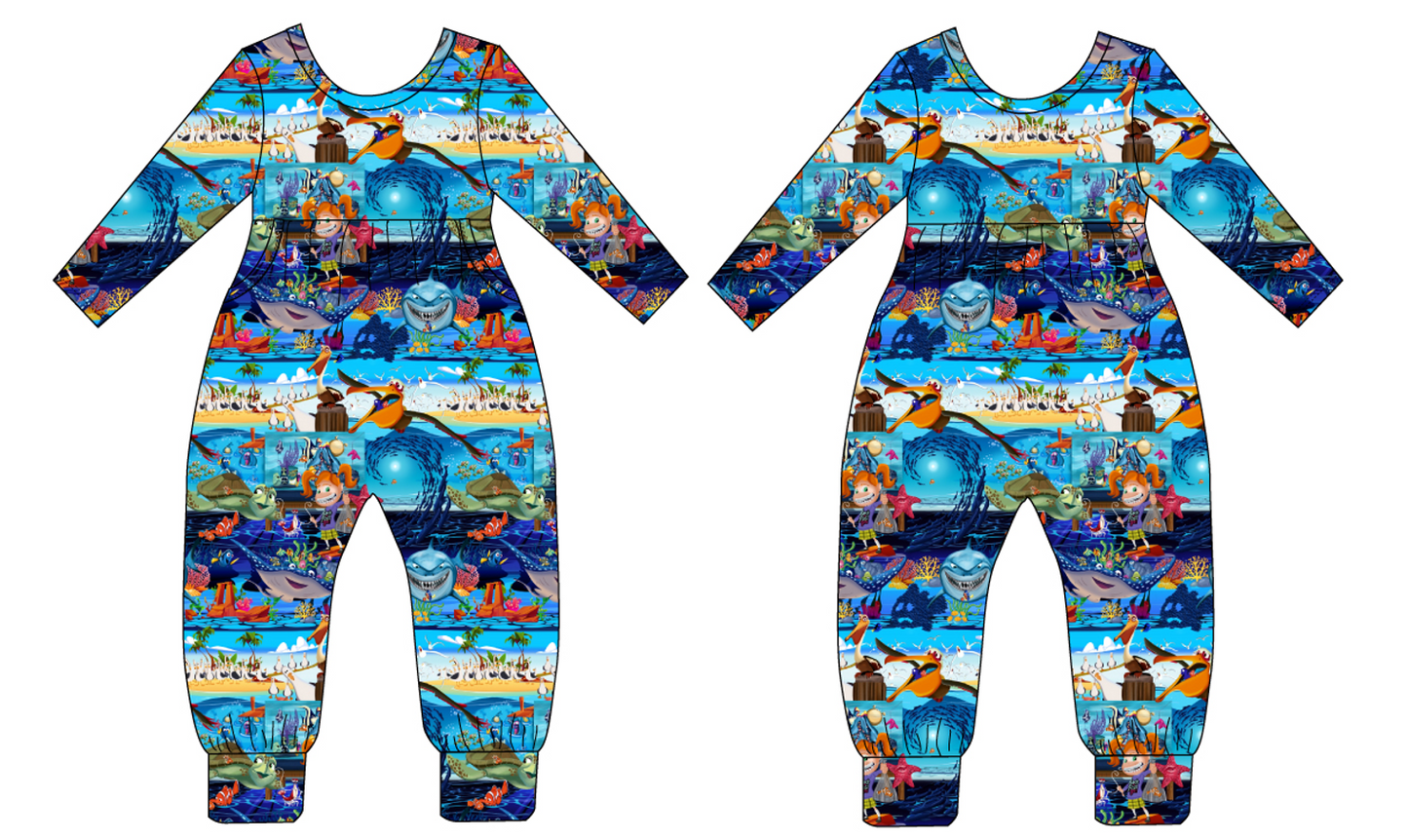 Just Keep Swimming Quarter Sleeve Duckie Romper (Daywear)