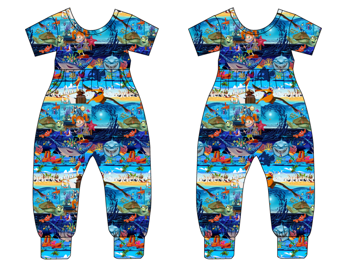 Just Keep Swimming Short Sleeve Duckie Romper (Daywear)