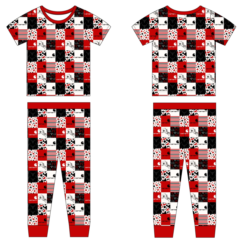 Western Hartt 2 Piece Short Sleeve and Pants Pajamas