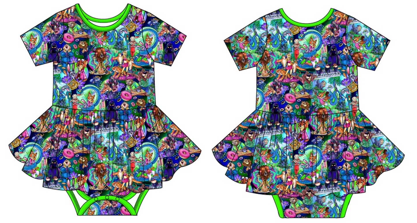 Zoo Friends Short Sleeve Bodysuit Twirl (Daywear)