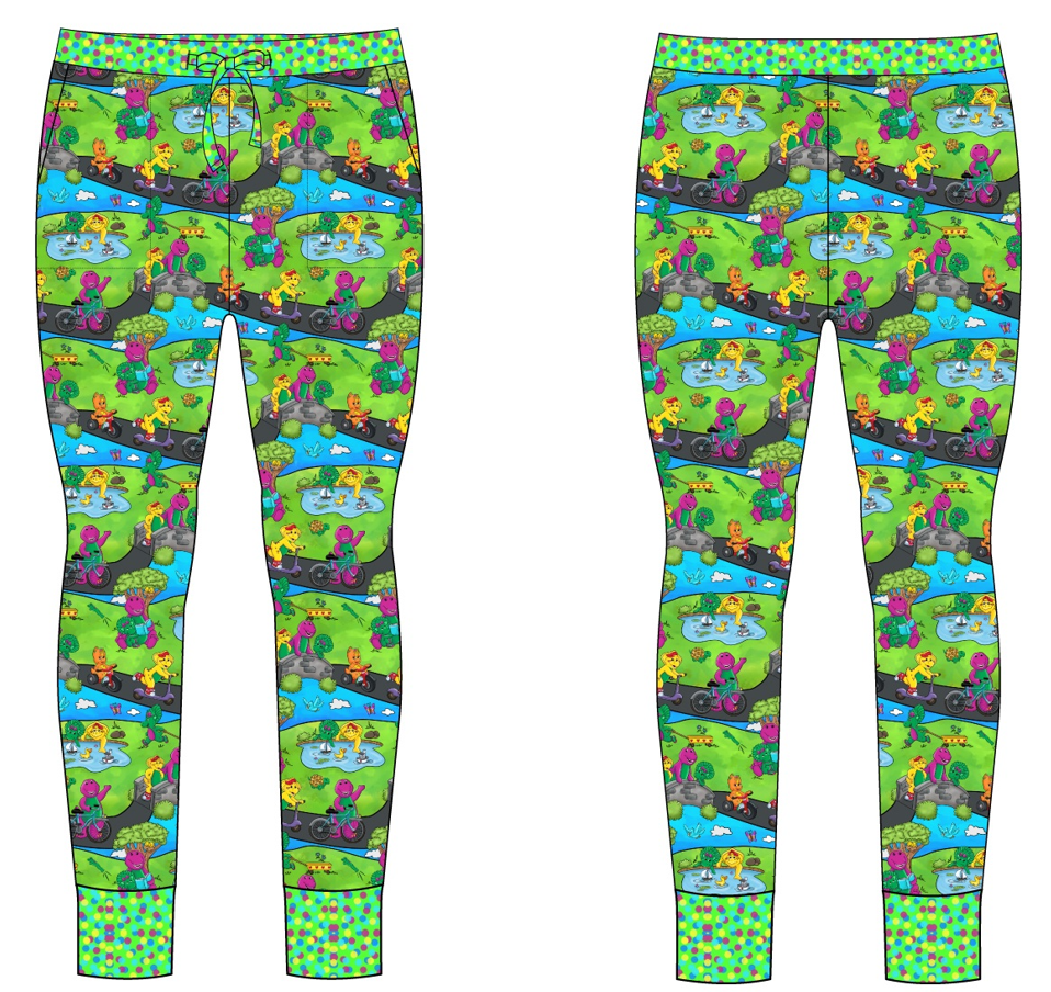 Purple Dinosaur Women's Jogger Pants with Pockets