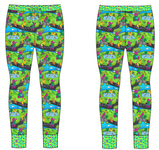 Purple Dinosaur Women's Jogger Pants with Pockets