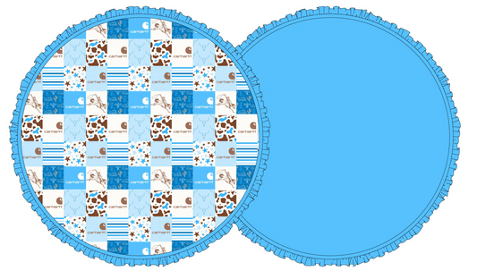 Western Hartt Blue Bamboo Ruffle Playmat