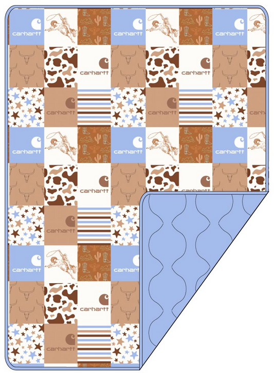 Western Hartt Dark Blue Quilted Blanket