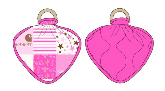 Western Hartt Hot Pink Wooden Ring Quilted Lovey