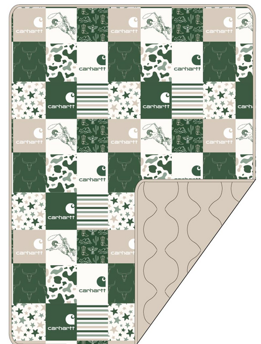 Western Hartt Khaki Quilted Blanket
