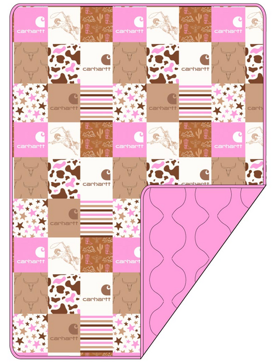 Western Hartt Pink Quilted Blanket
