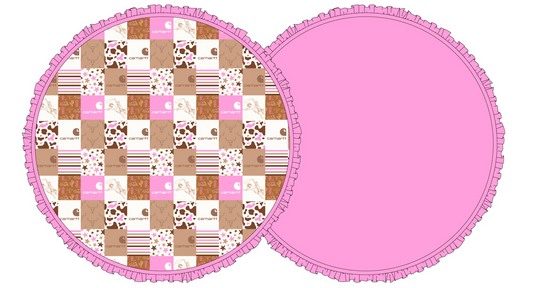 Western Hartt Pink Bamboo Ruffle Playmat