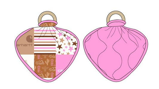 Western Hartt Pink Wooden Ring Quilted Lovey