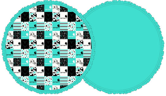 Western Hartt Teal Bamboo Ruffle Playmat