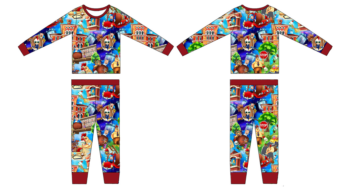 Little Chicken 2 Piece Long Sleeve and Pants Pajamas