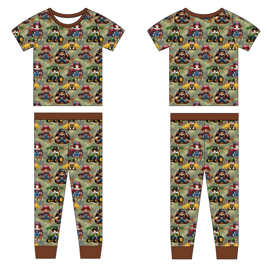 Country Boy 2 Piece Short Sleeve and Pants Pajamas