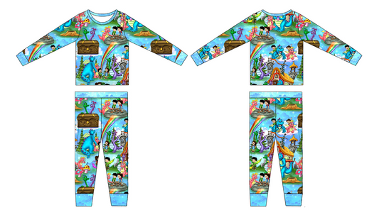 Tales of Dragons 2 Piece Long Sleeve and Pants Pajamas