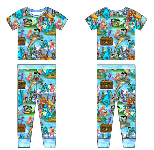 Tales of Dragons 2 Piece Short Sleeve and Pants Pajamas