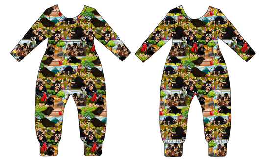 Flower Bull Quarter Sleeve Duckie Romper (Daywear)