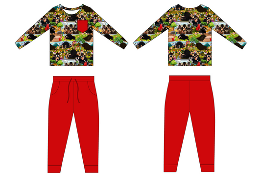 Flower Bull 2 Piece Long Sleeve Shirt and Joggers (Daywear)