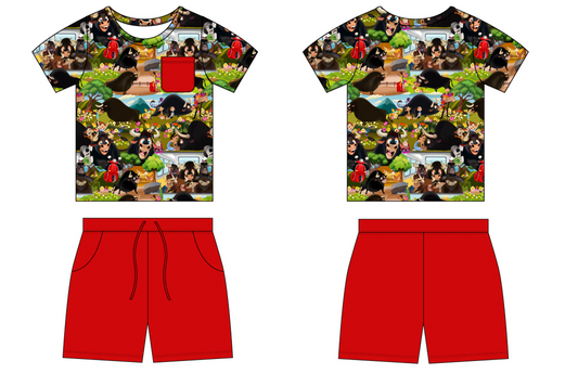 Flower Bull 2 Piece Pocket Tee and Shorts (Daywear)