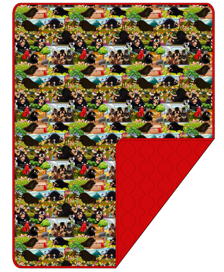 Flower Bull Quilted Blanket