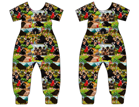 Flower Bull Short Sleeve Duckie Romper (Daywear)