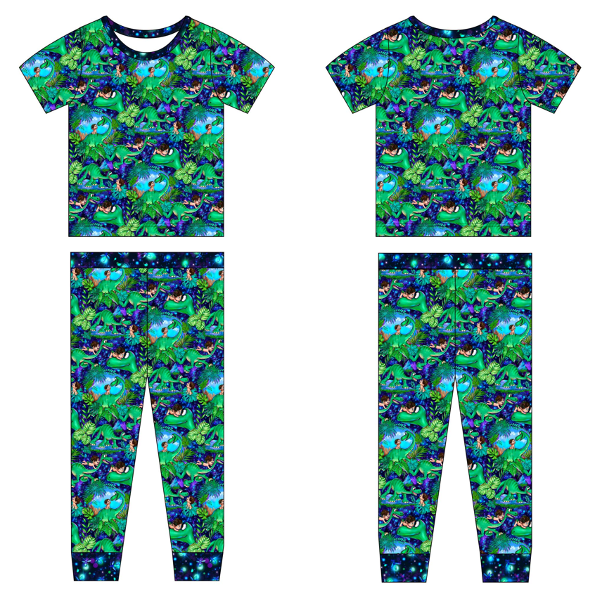Dino Boy 2 Piece Short Sleeve and Pants Pajamas