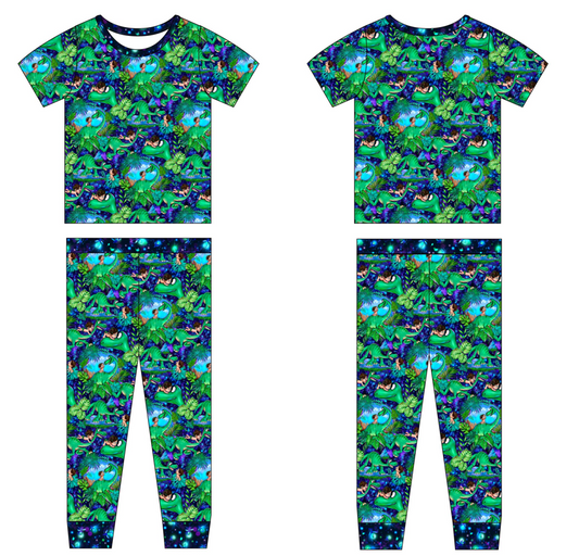 Dino Boy 2 Piece Short Sleeve and Pants Pajamas