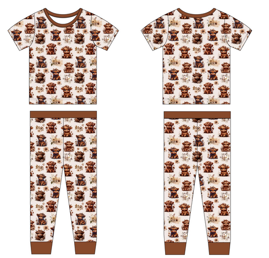 Highland Florals 2 Piece Short Sleeve and Pants Pajamas