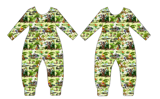 Forest Friends Quarter Sleeve Duckie Romper (Daywear)