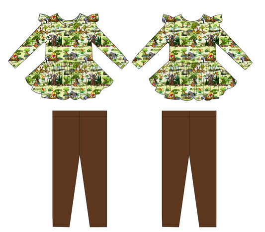 Forest Friends Long Sleeve Peplum and Pants (Daywear)